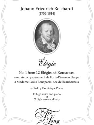 Reichardt - Élégie de Hoffmann from Élégies et Romances, for high voice and harp