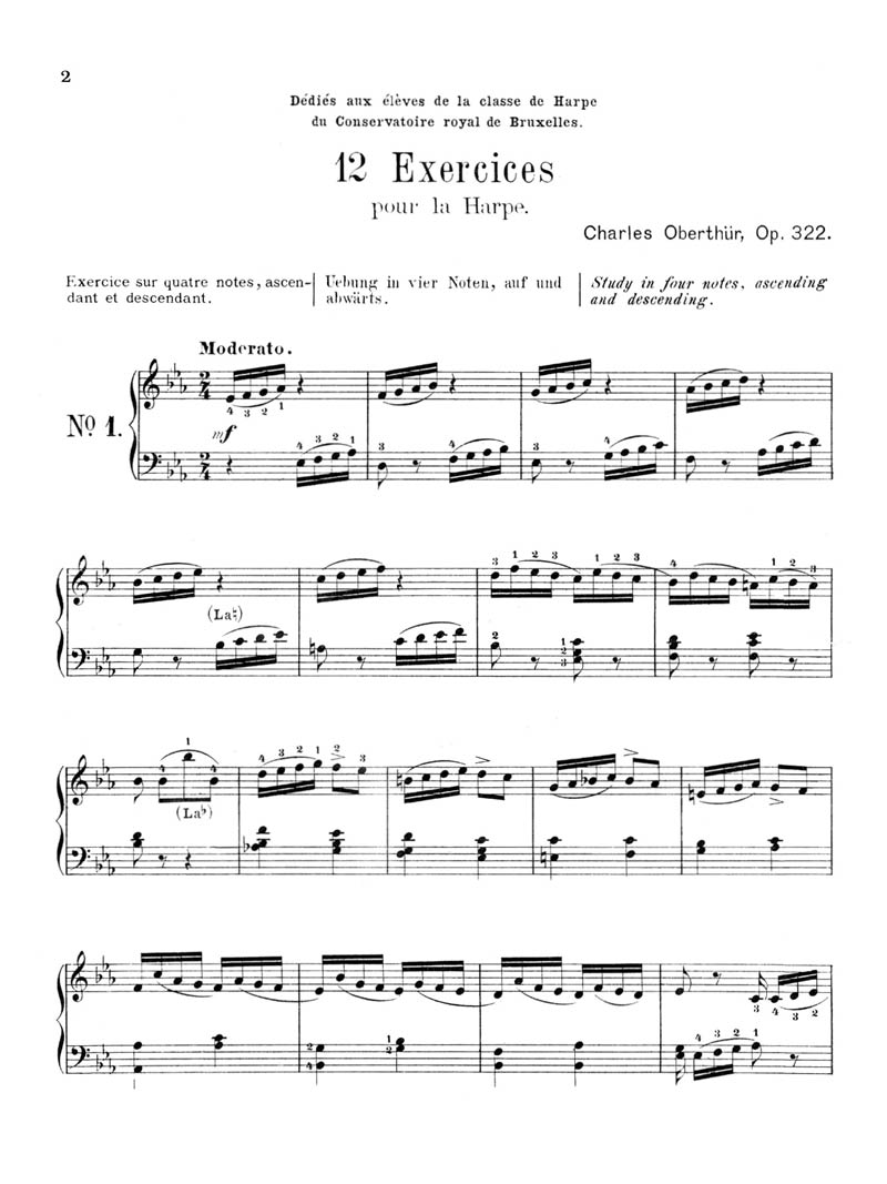 Oberthur - 12 Exercises score page 1