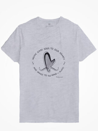 “Music gives soul to our hearts and wings to the mind” harp T-Shirt
