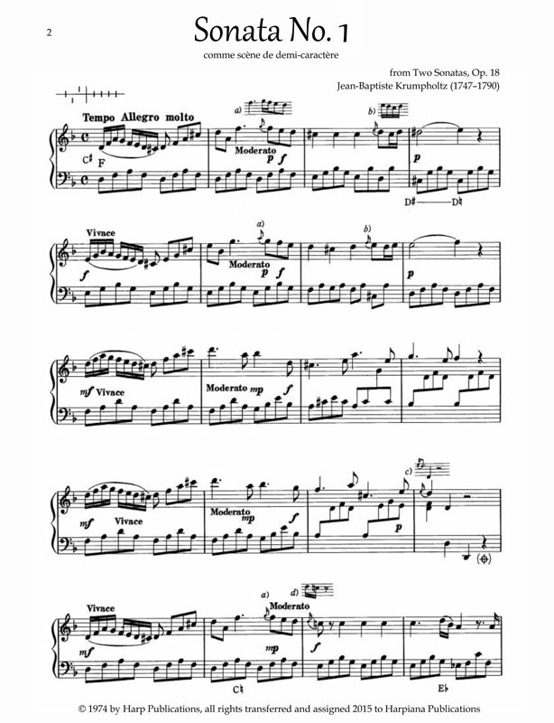 Krumpholtz Sonata 1 op18 page