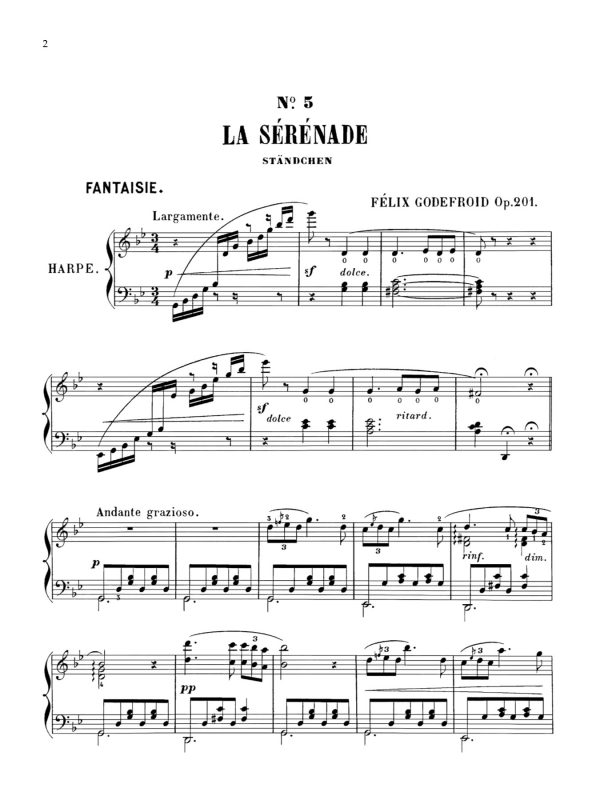 Godefroid Schubert Serenade 1st page score