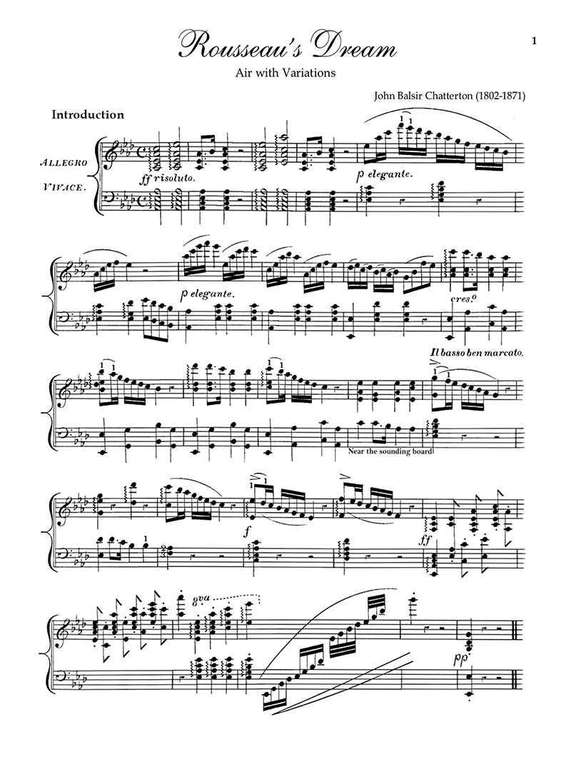 Chatterton - Rousseau's Dream score